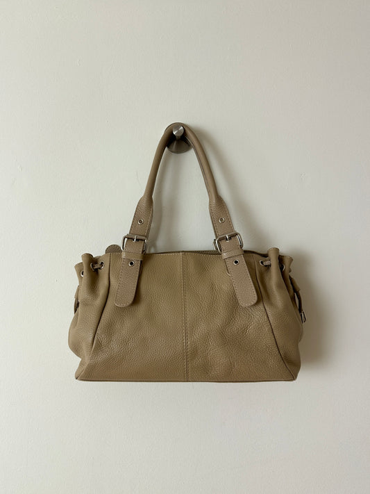 Leather shoulder bag | Soft ecru