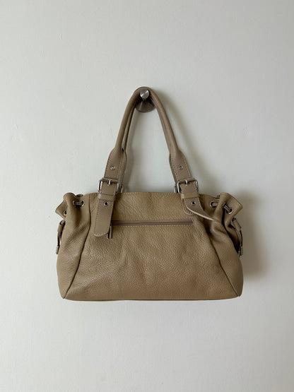 Leather shoulder bag | Soft ecru
