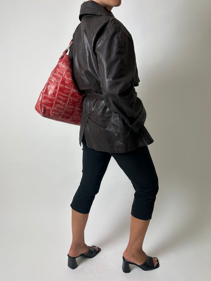 Short trench coat | Dark Brown