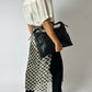Silk dotted scarf | Grey / Black