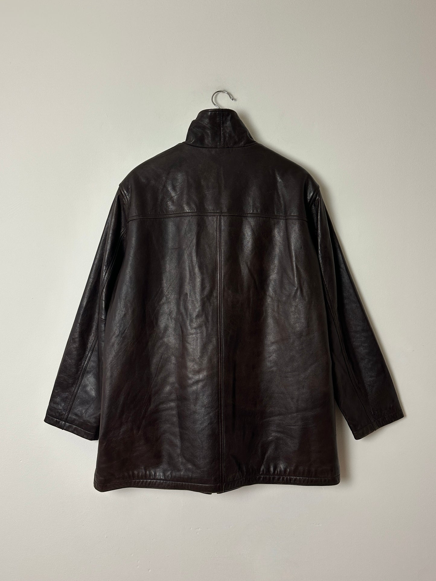 Leather jacket | Dark brown