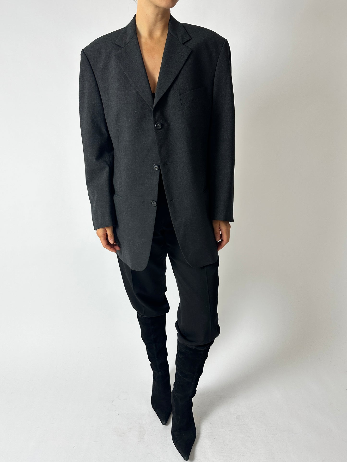 Oversized fit blazer | Dark grey