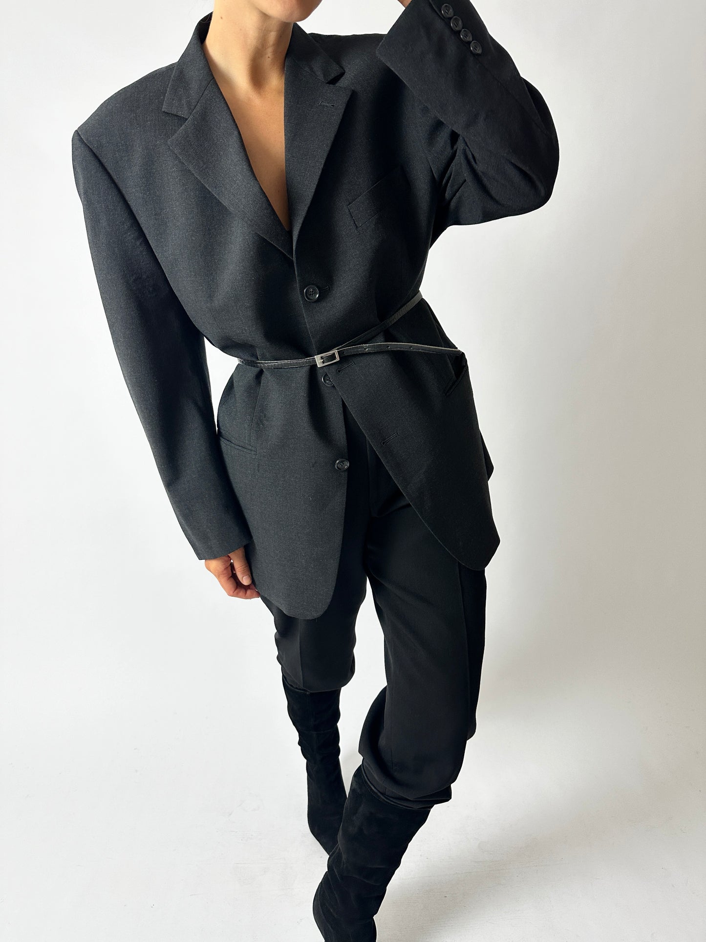 Oversized fit blazer | Dark grey