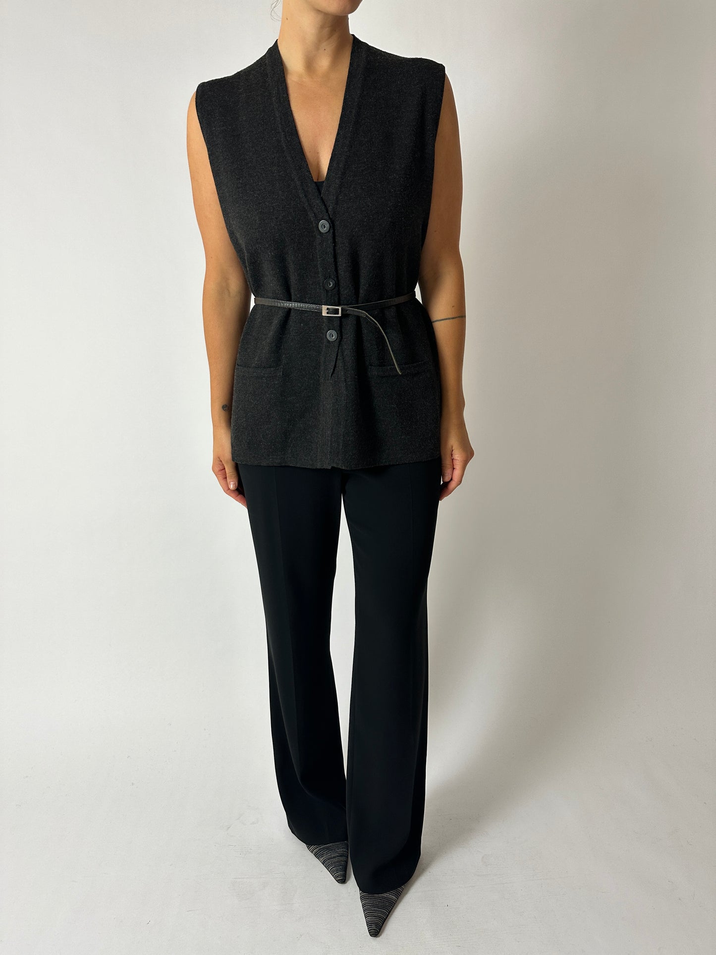 Leather mini belt | Black