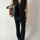 Wool blend sleeveless cardigan | Dark grey