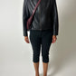 Cropped leather jacket | Black