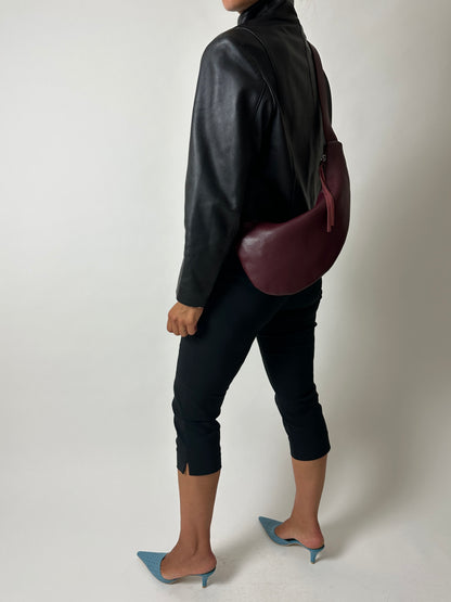 Leather crossbody bag | Bordeaux