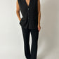 Wool blend sleeveless cardigan | Dark grey