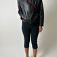 Cropped leather jacket | Black