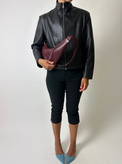 Leather crossbody bag | Bordeaux