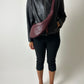 Cropped leather jacket | Black