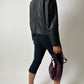 Cropped leather jacket | Black