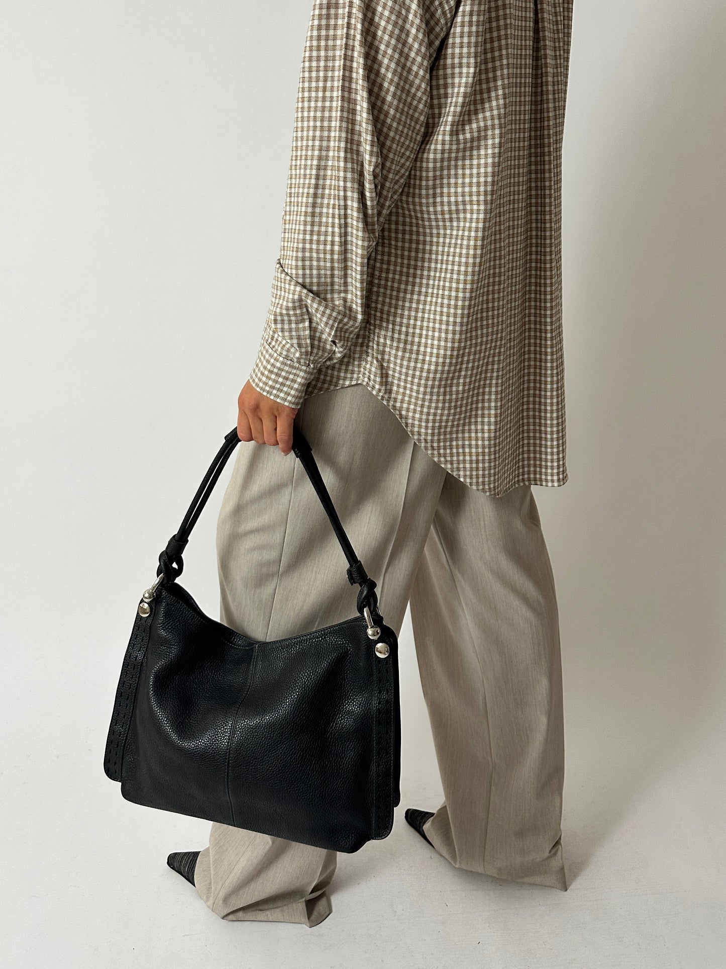 Flanel mini check shirt | Ecru / Off white