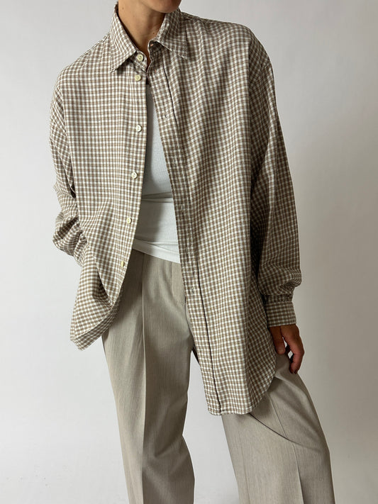 Flanel mini check shirt | Ecru / Off white