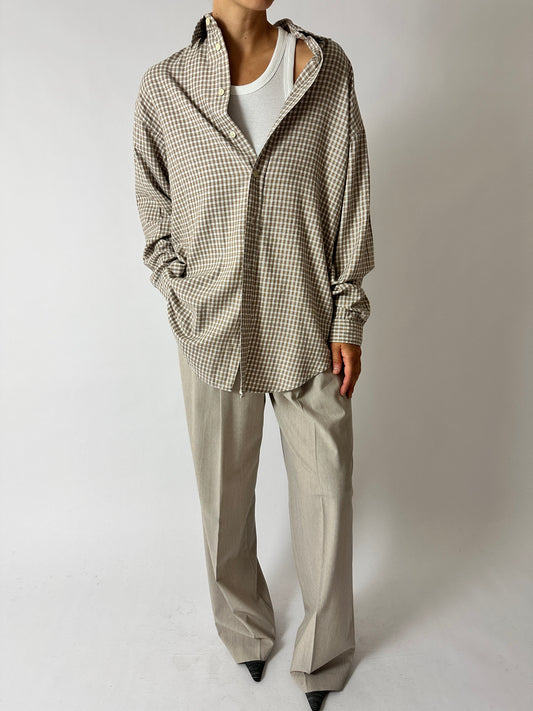 Flanel mini check shirt | Ecru / Off white