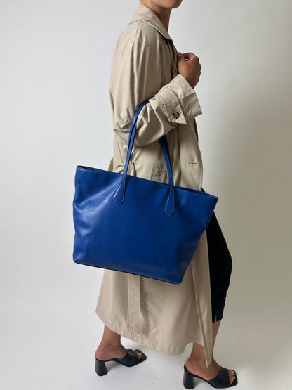 Leather shoulder bag | Cobalt blue