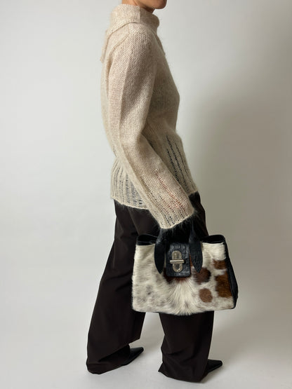 Open-knit mohair blend sweater | Cream