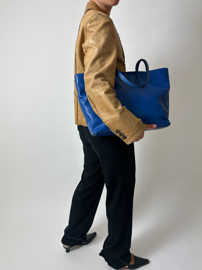 Arma Leather fitted blazer | Caramel