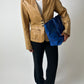 Leather fitted blazer | Caramel