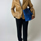 Leather fitted blazer | Caramel