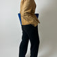 Leather fitted blazer | Caramel