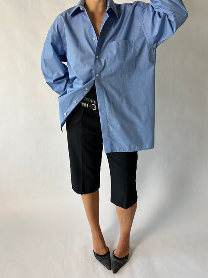 Oversized cotton shirt | Blue