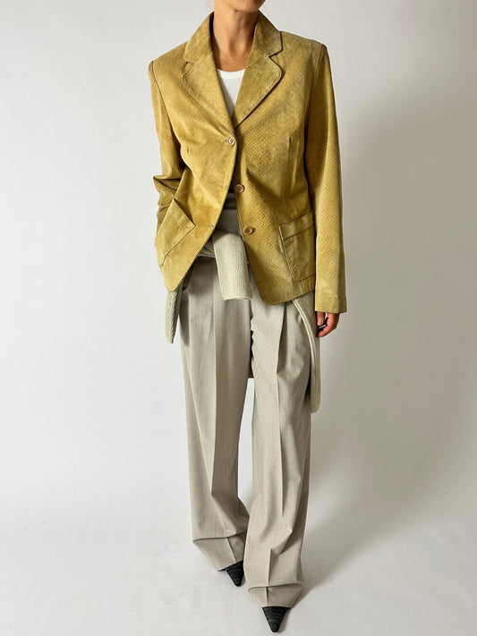 Suede croc blazer | Dark Butter
