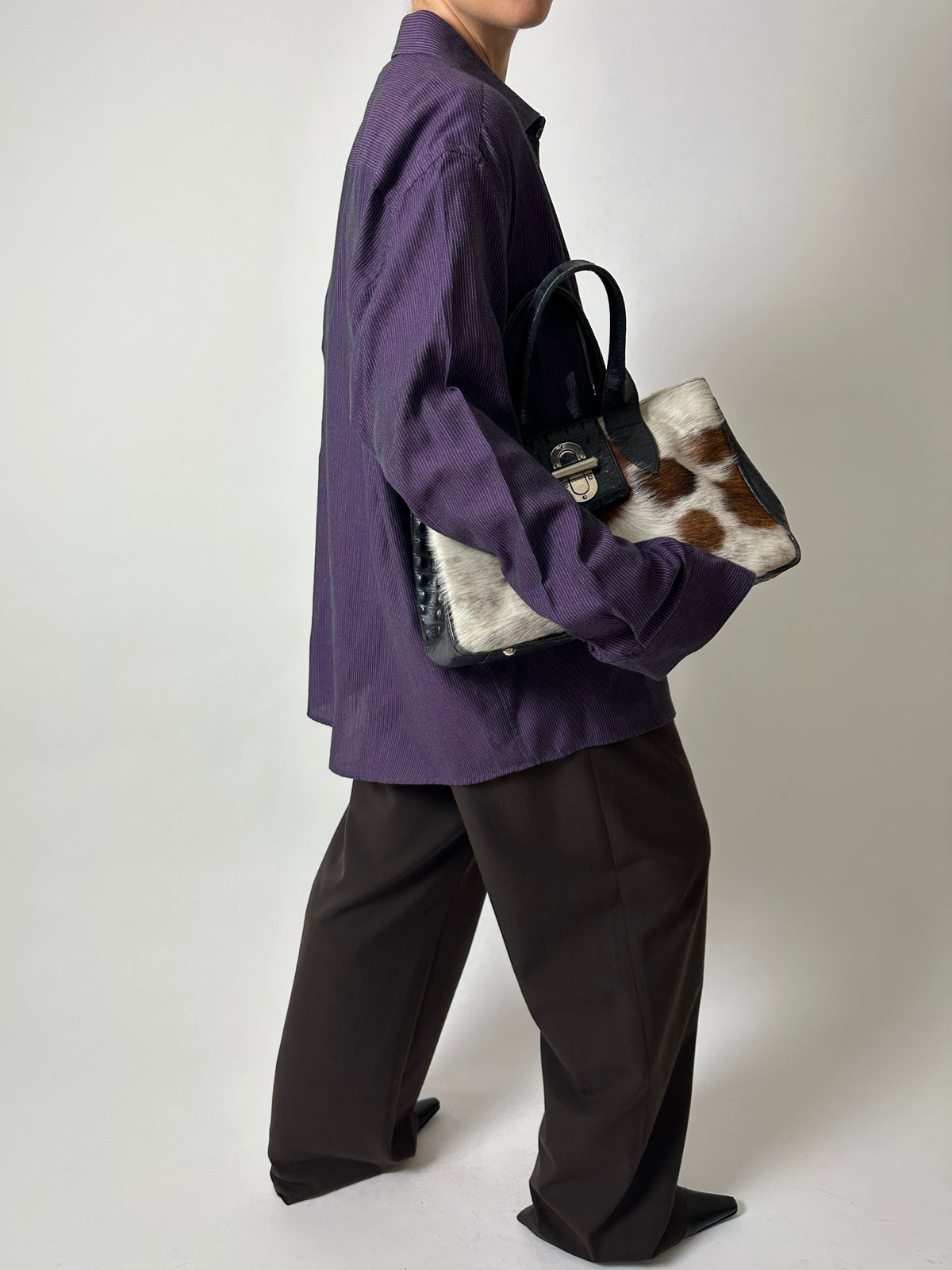 Relaxed fit striped shirt | Purple