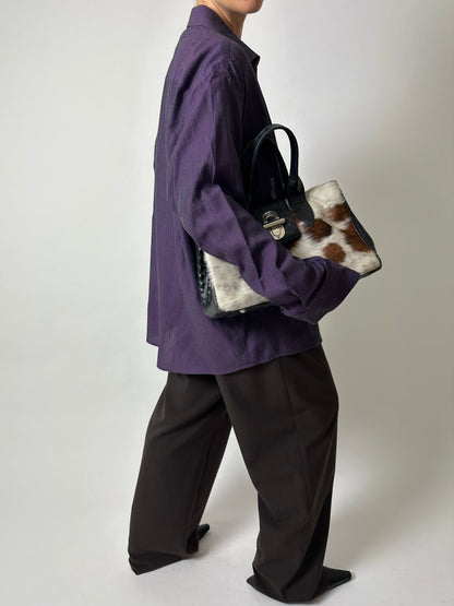 Relaxed fit striped shirt | Purple