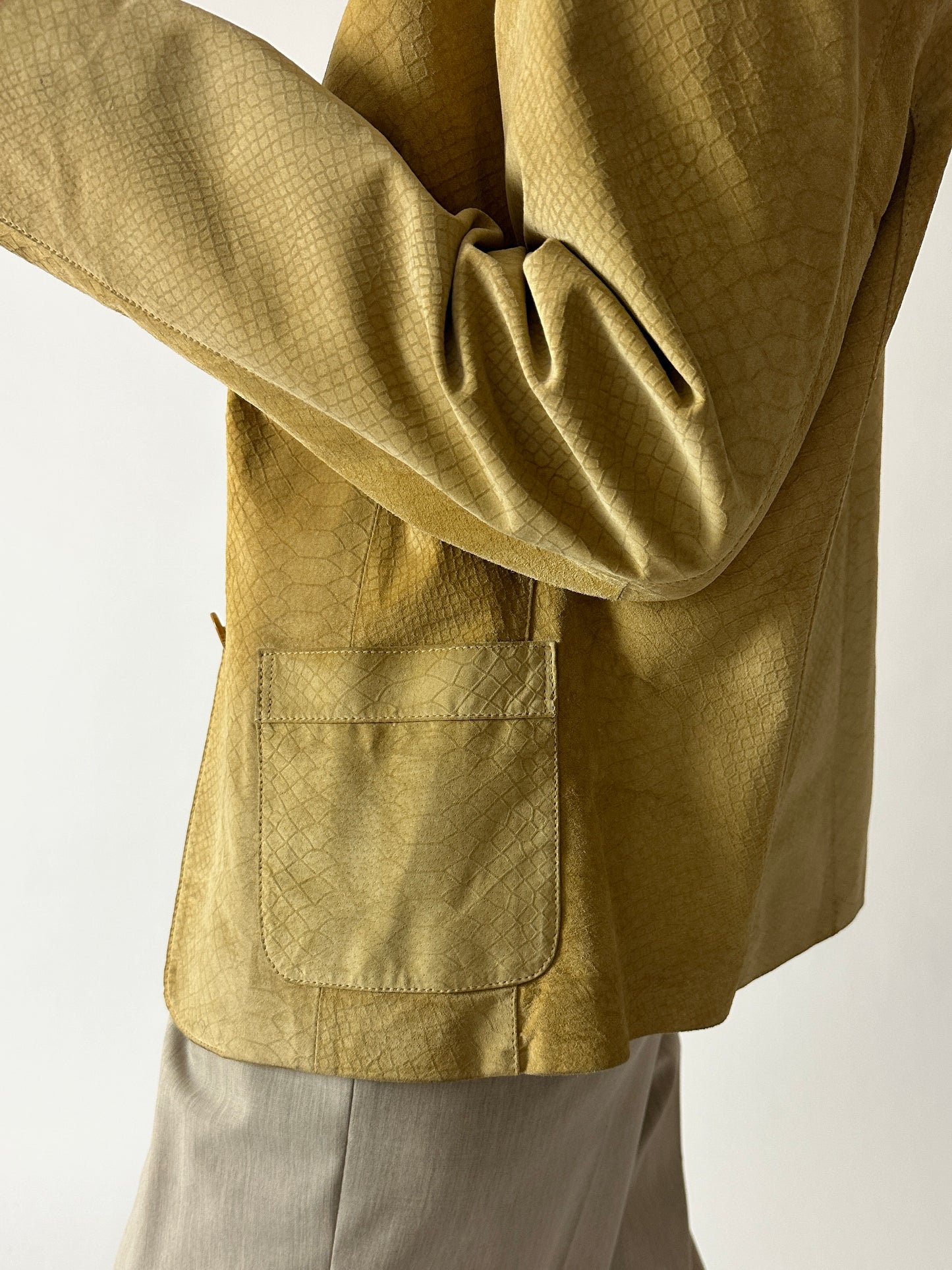 Suede croc blazer | Dark Butter