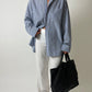 Striped cotton shirt | Blue / Black / White
