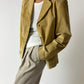 Suede croc blazer | Dark Butter