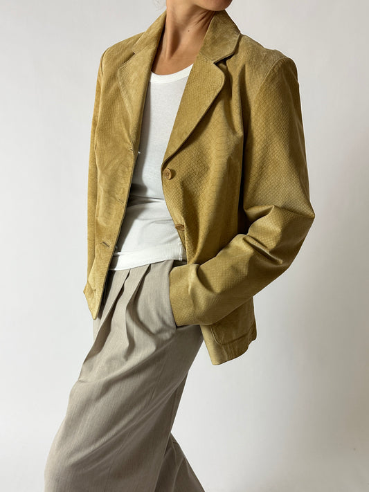 Suede croc blazer | Dark Butter