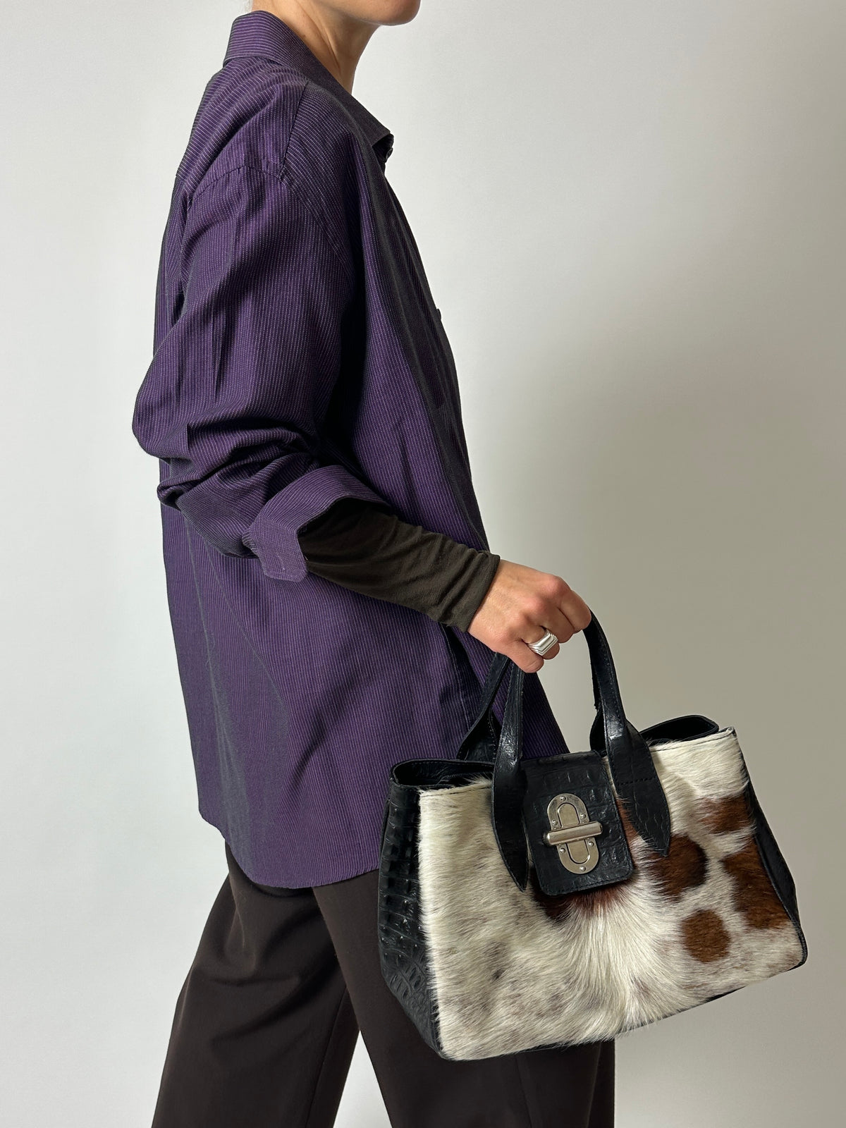 Relaxed fit striped shirt | Purple