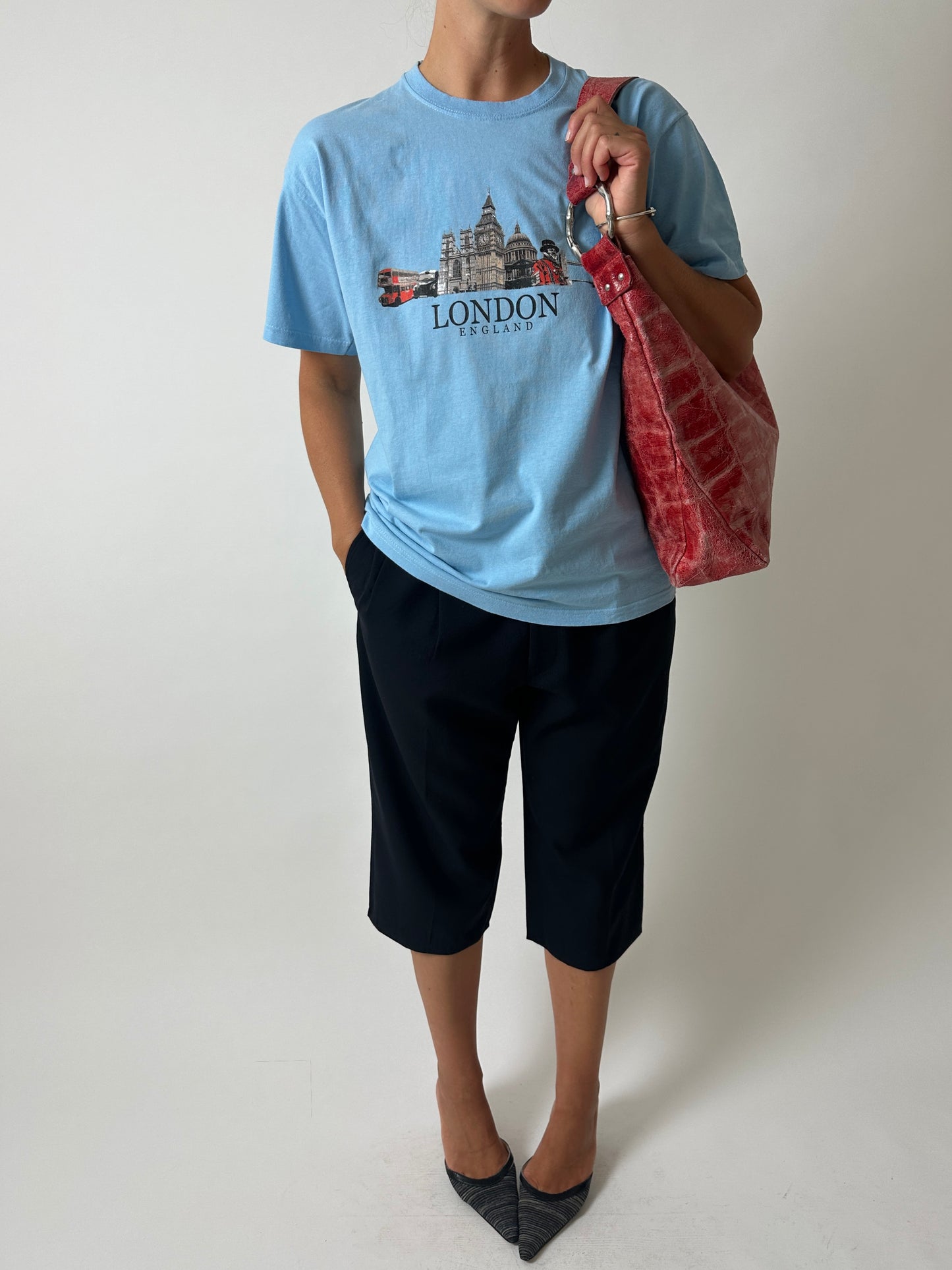 Vintage crewneck t-shirt | Light Blue