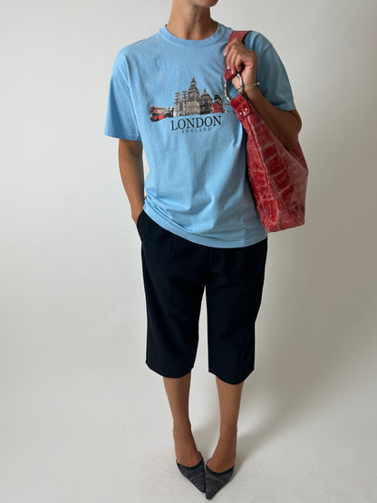 Vintage crewneck t-shirt | Light Blue