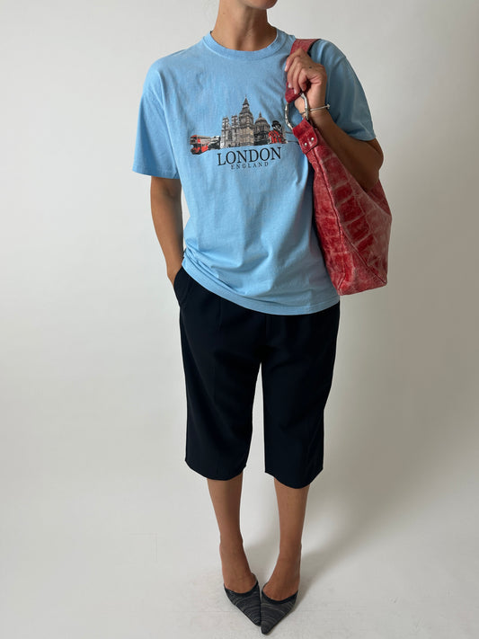 Vintage crewneck t-shirt | Light Blue