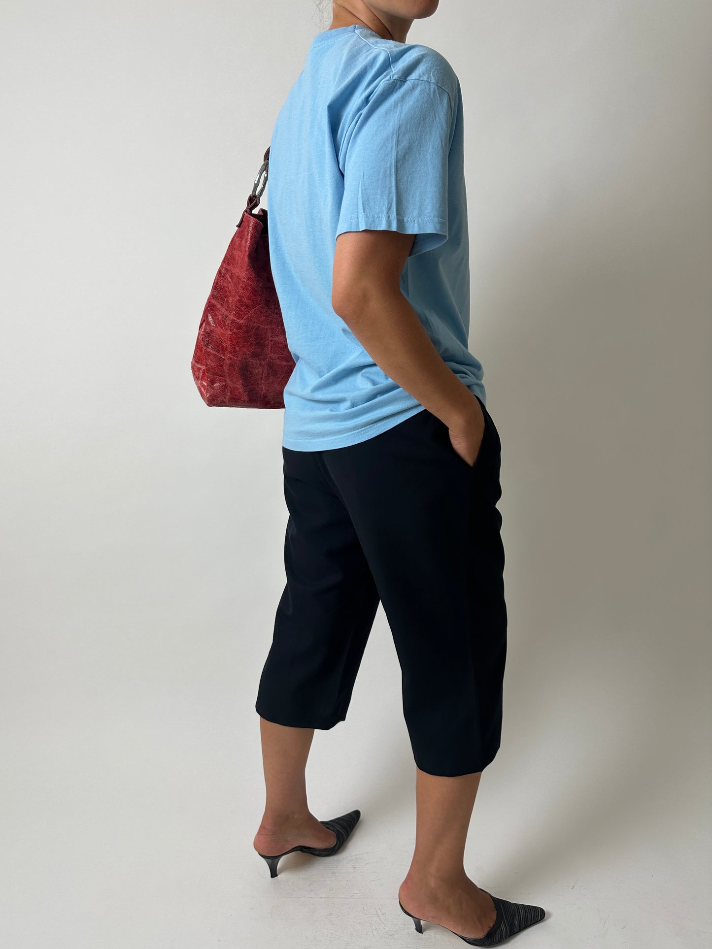 Vintage crewneck t-shirt | Light Blue