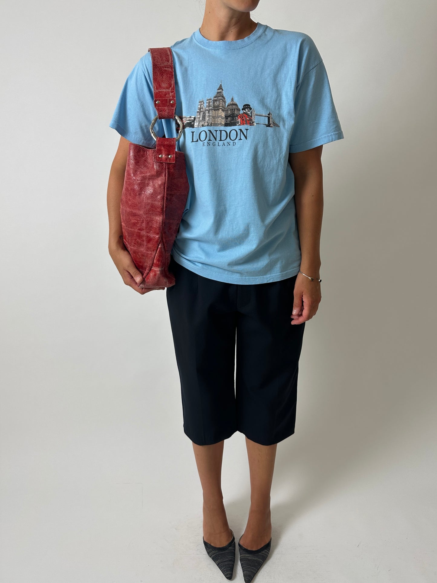 Vintage crewneck t-shirt | Light Blue