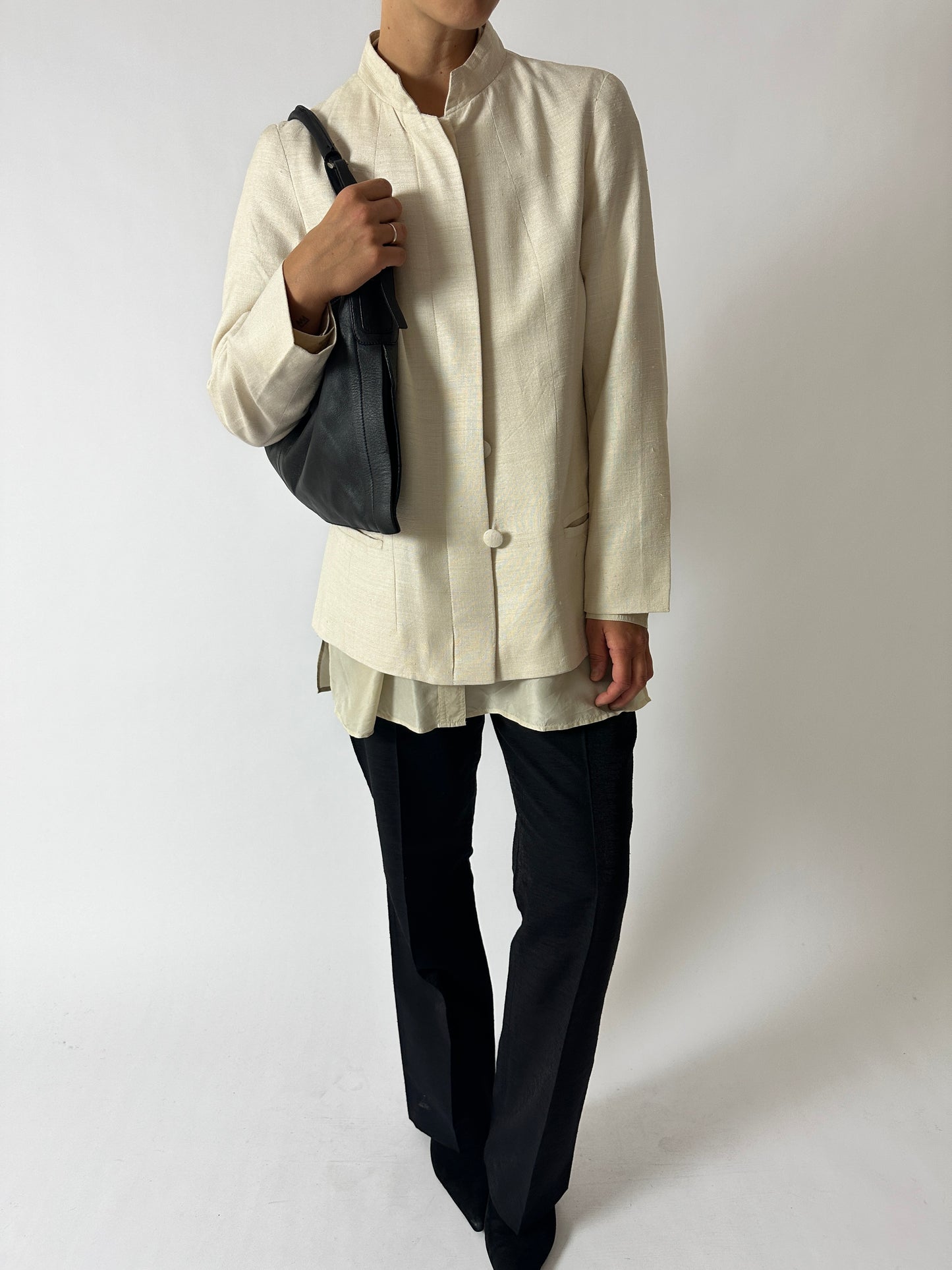 Silk blend tailored blazer | Off white