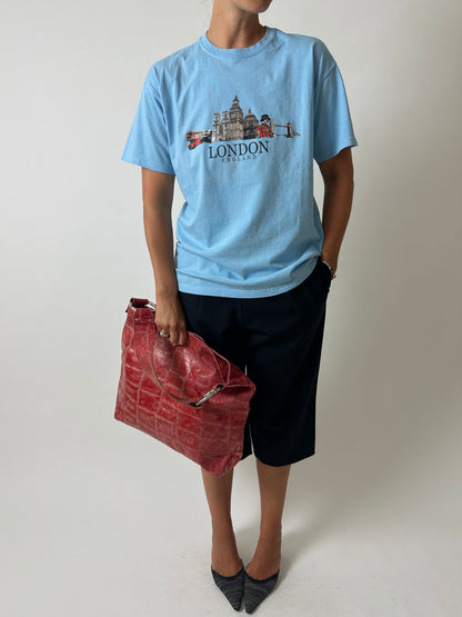Vintage crewneck t-shirt | Light Blue