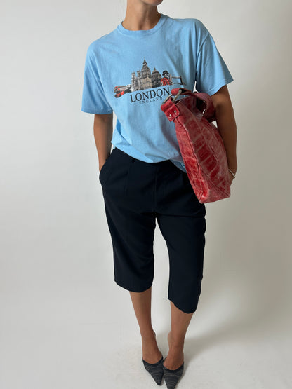Vintage crewneck t-shirt | Light Blue