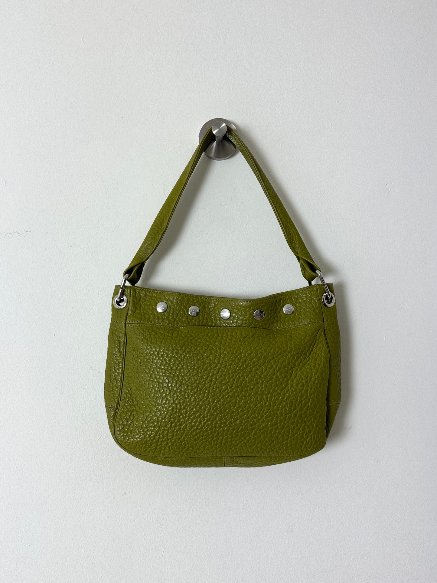 Leather shoulder bag | Toxic green