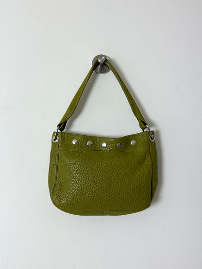Leather shoulder bag | Toxic green