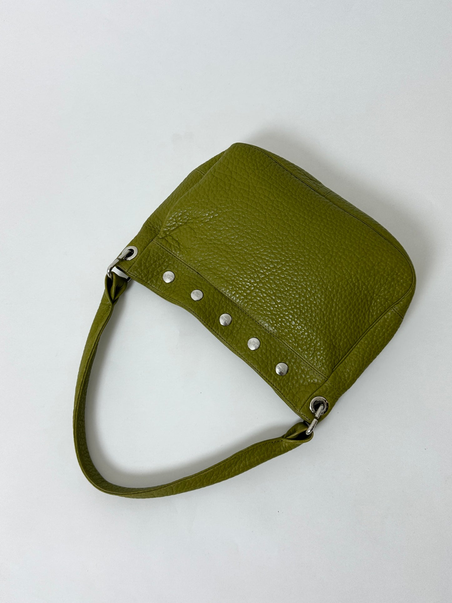Leather shoulder bag | Toxic green