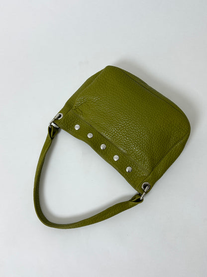 Leather shoulder bag | Toxic green