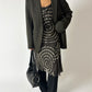 Sheer dot dress | Brown