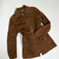 Suede relaxed jacket | Brown