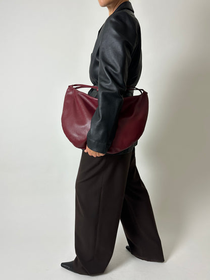 Leather shoulder / crossbody bag | Bordeaux red