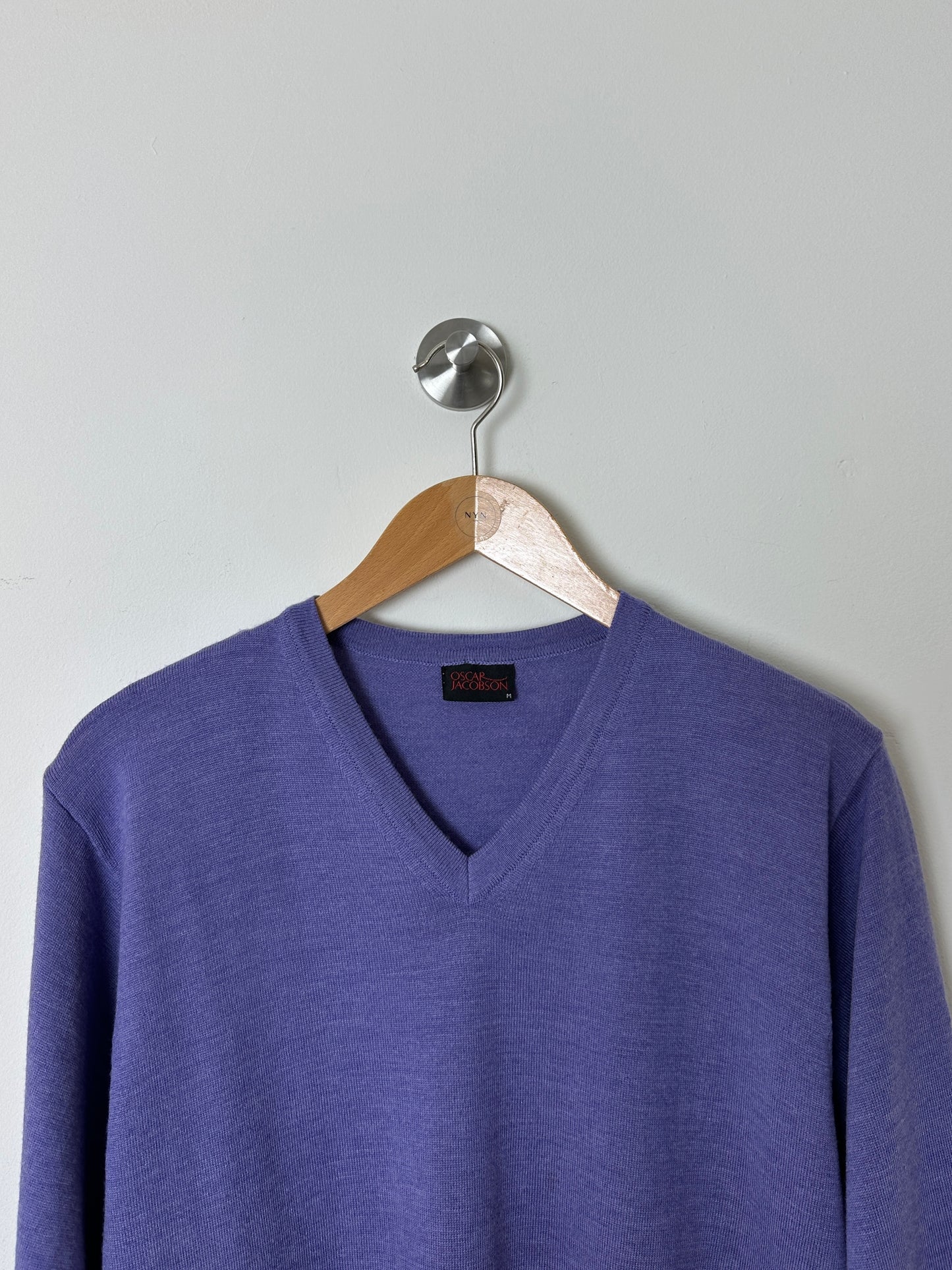 Wool v-neck sweater | Purple